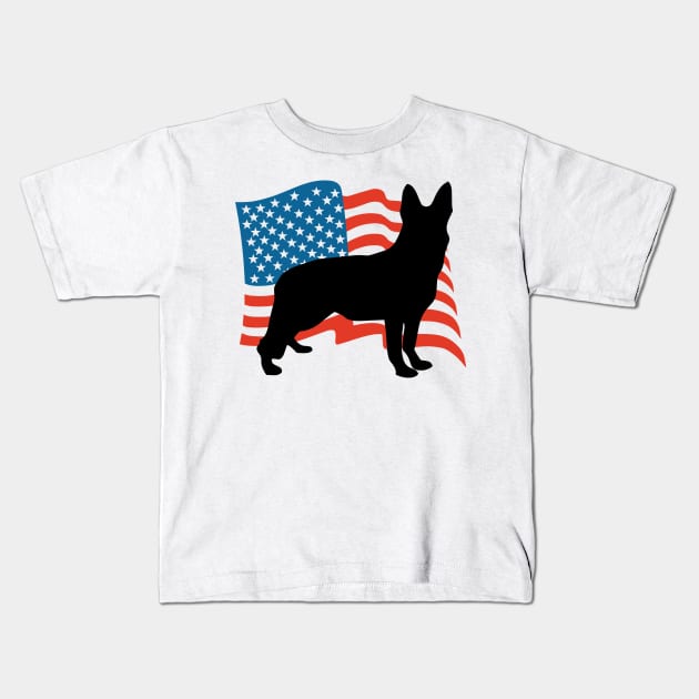 German Shepherd USA America - Dog Lover Dogs Kids T-Shirt by fromherotozero